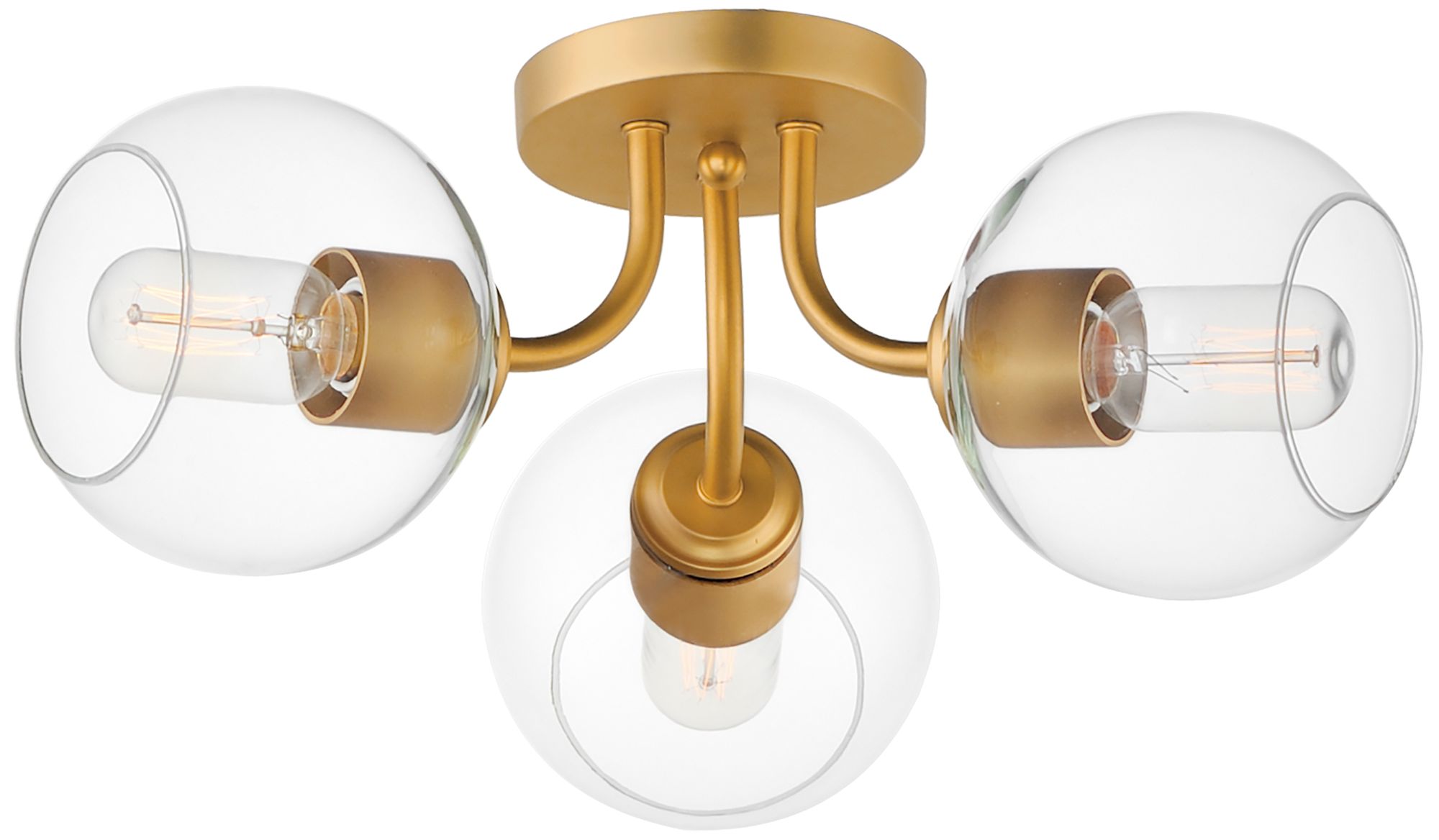 Image 2 Knox 3-Light Semi-Flush Mount Natural Aged Brass
