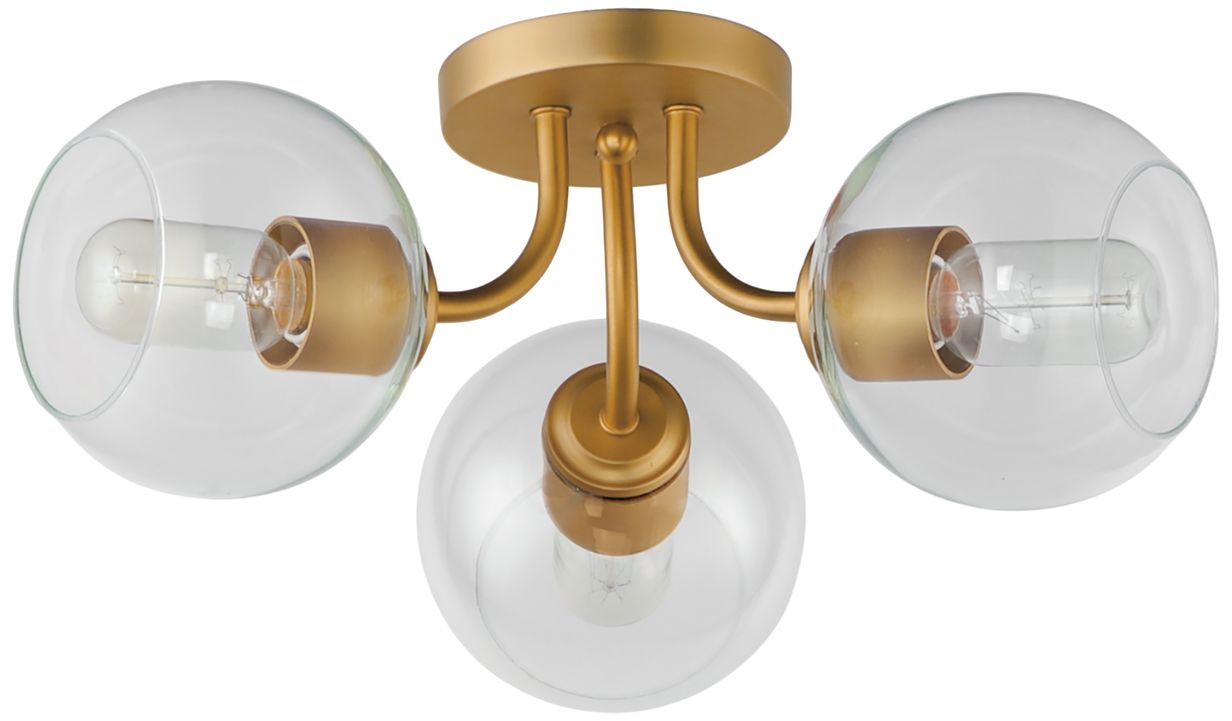 Image 3 Knox 3-Light Semi-Flush Mount Natural Aged Brass more views