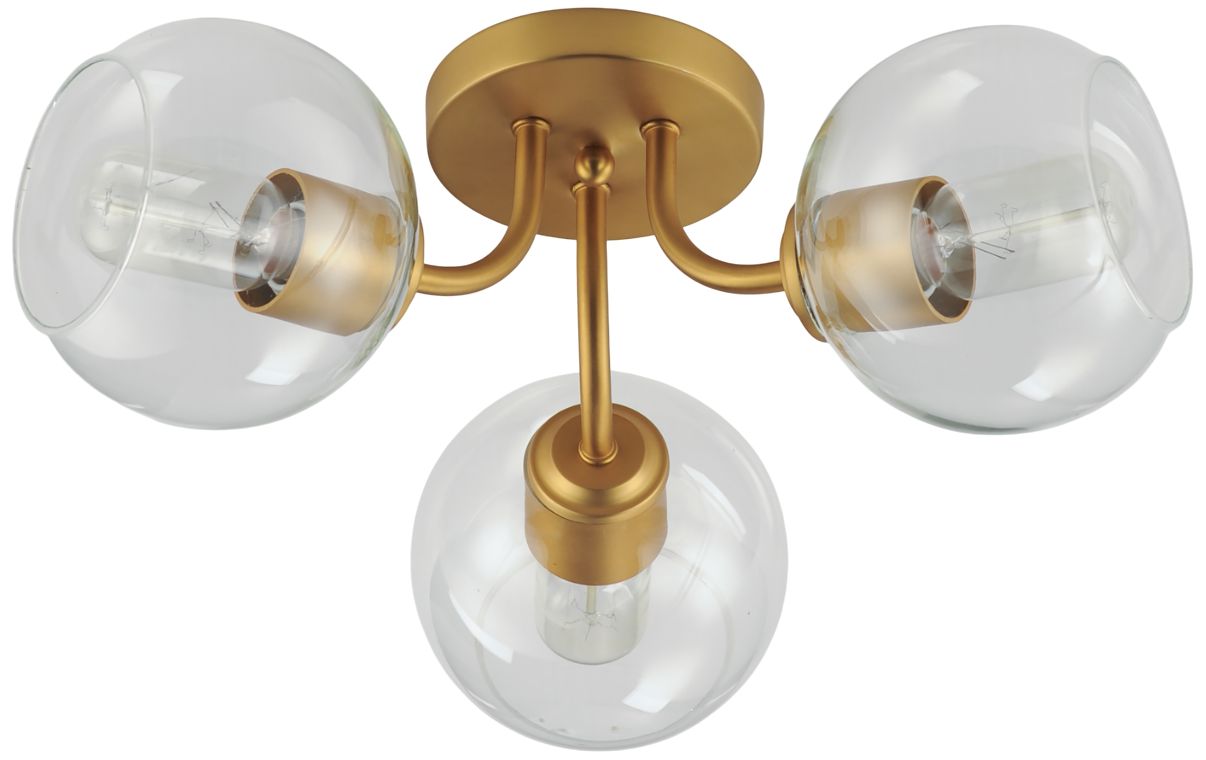 Image 4 Knox 3-Light Semi-Flush Mount Natural Aged Brass more views
