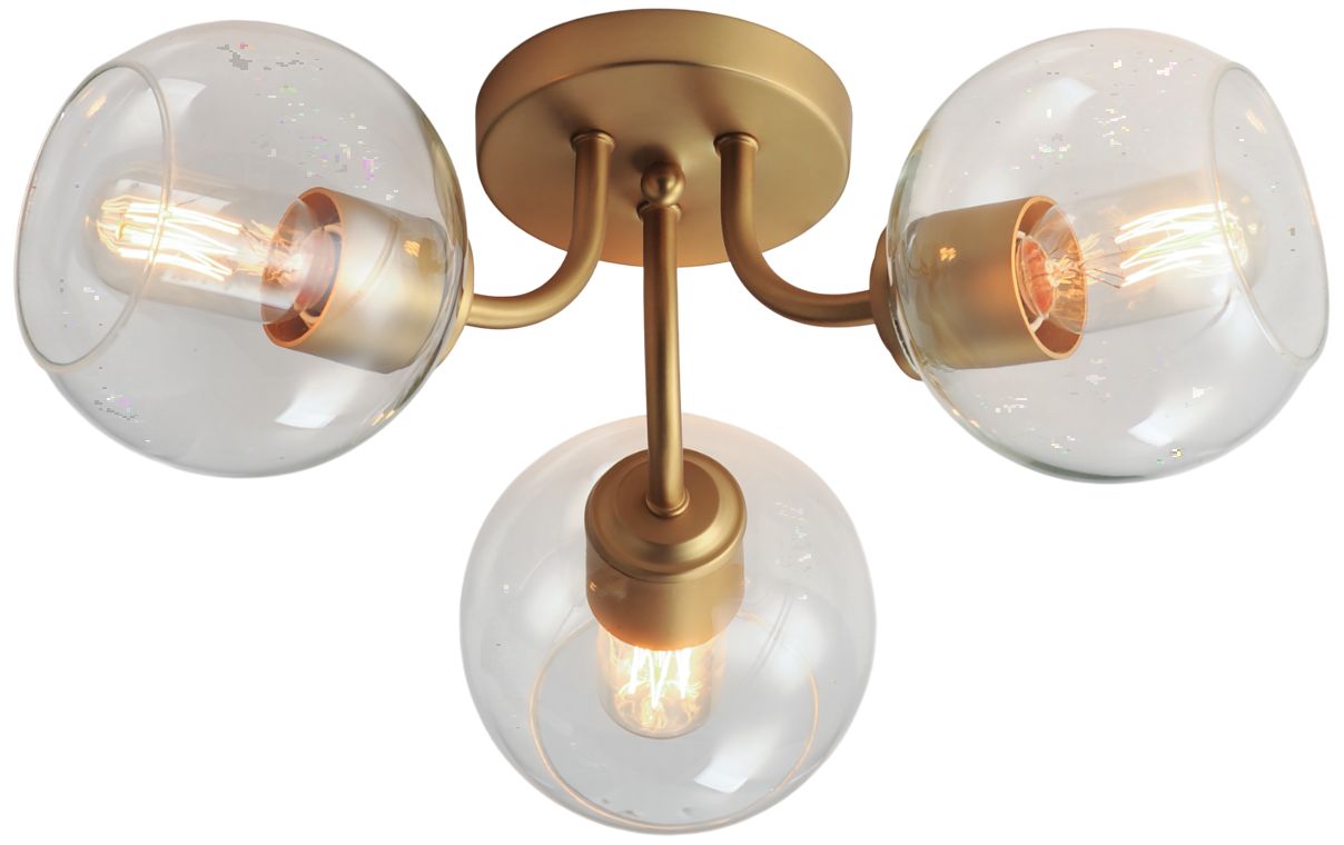 Image 5 Knox 3-Light Semi-Flush Mount Natural Aged Brass more views