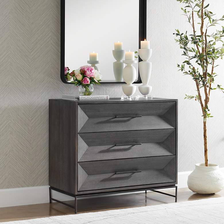 Image 4 Knox 36" Wide x 32" High Dark Walnut Accent Chest more views