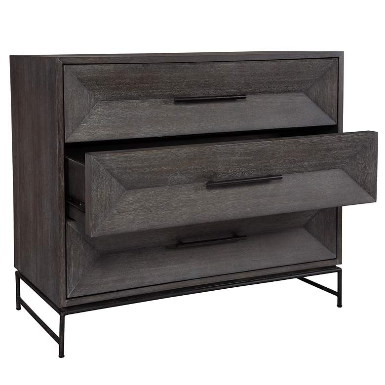Image 6 Knox 36" Wide x 32" High Dark Walnut Accent Chest more views