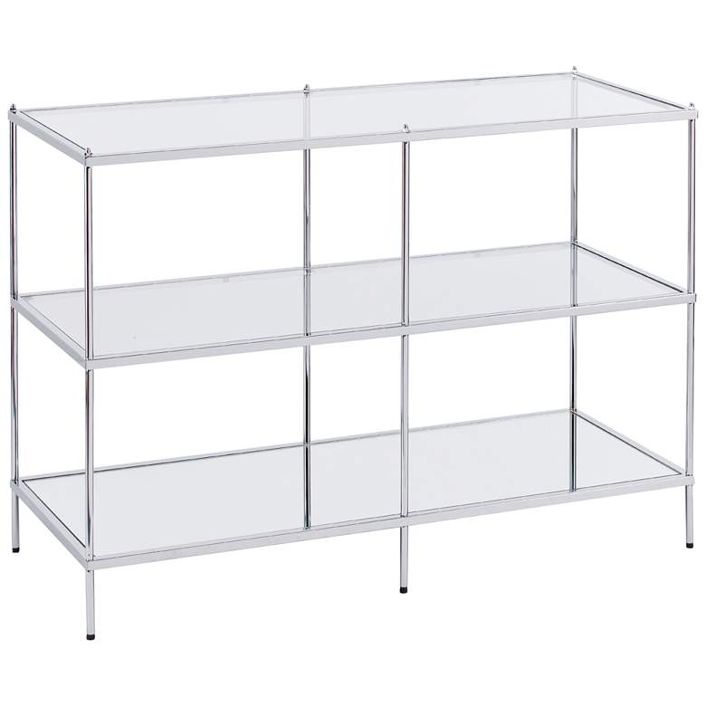 Image 3 Knox 42" Wide Metallic Chrome Console Table more views