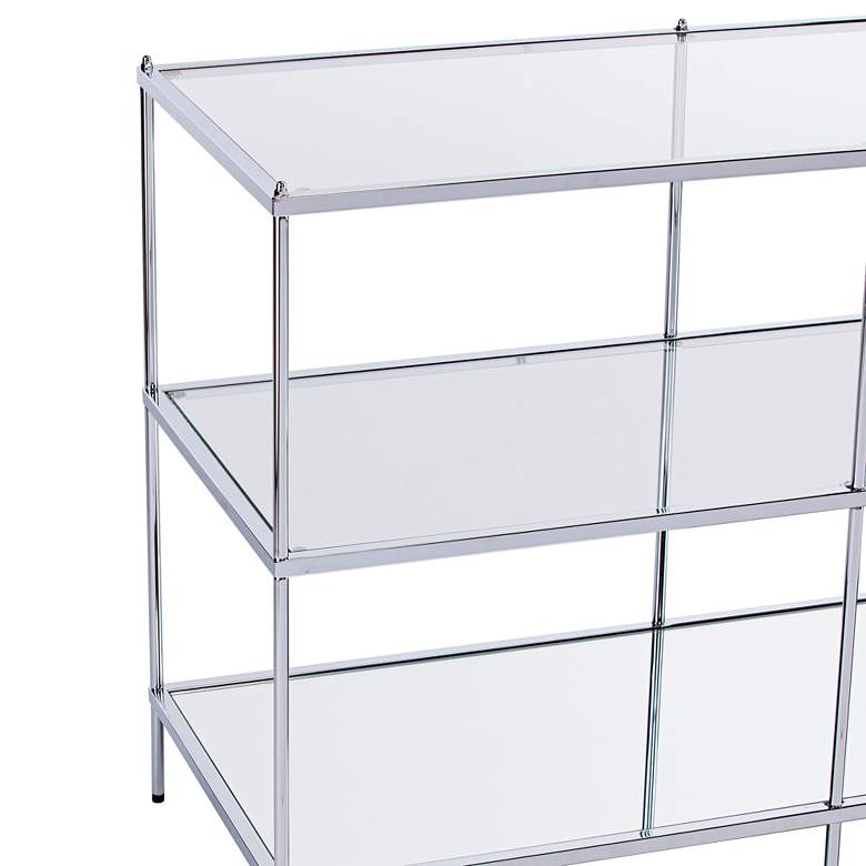 Image 5 Knox 42" Wide Metallic Chrome Console Table more views