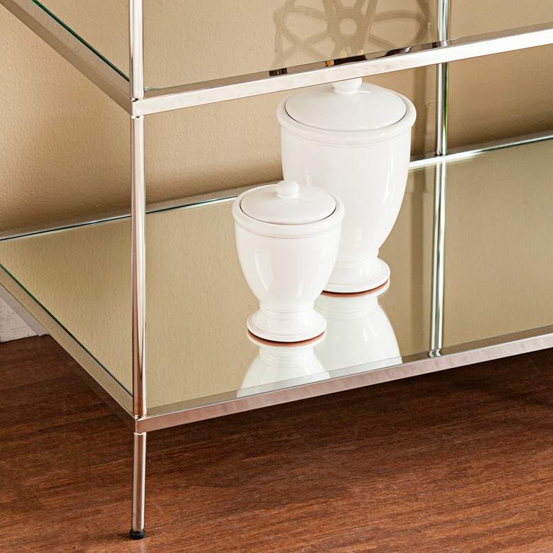 Image 6 Knox 42" Wide Metallic Chrome Console Table more views