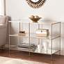 Knox 42" Wide Modern Luxe Metallic Gold and Glass Console Table