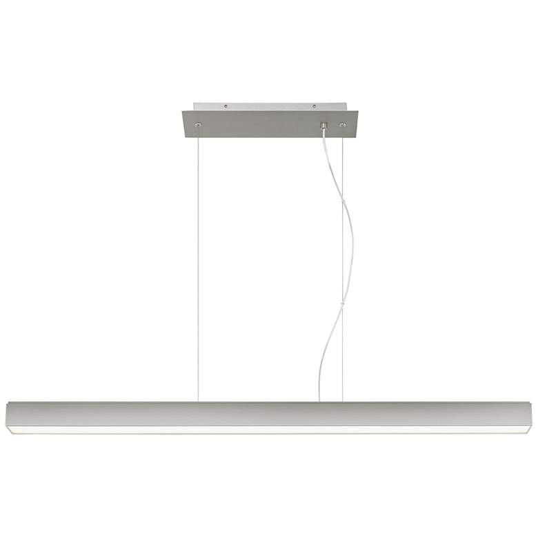 Image 1 Knox 45 1/4 inchW Satin Nickel LED Kitchen Island Light Pendant