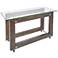 Knox 48" Industrial Glass and Wood Rectangular Console Table
