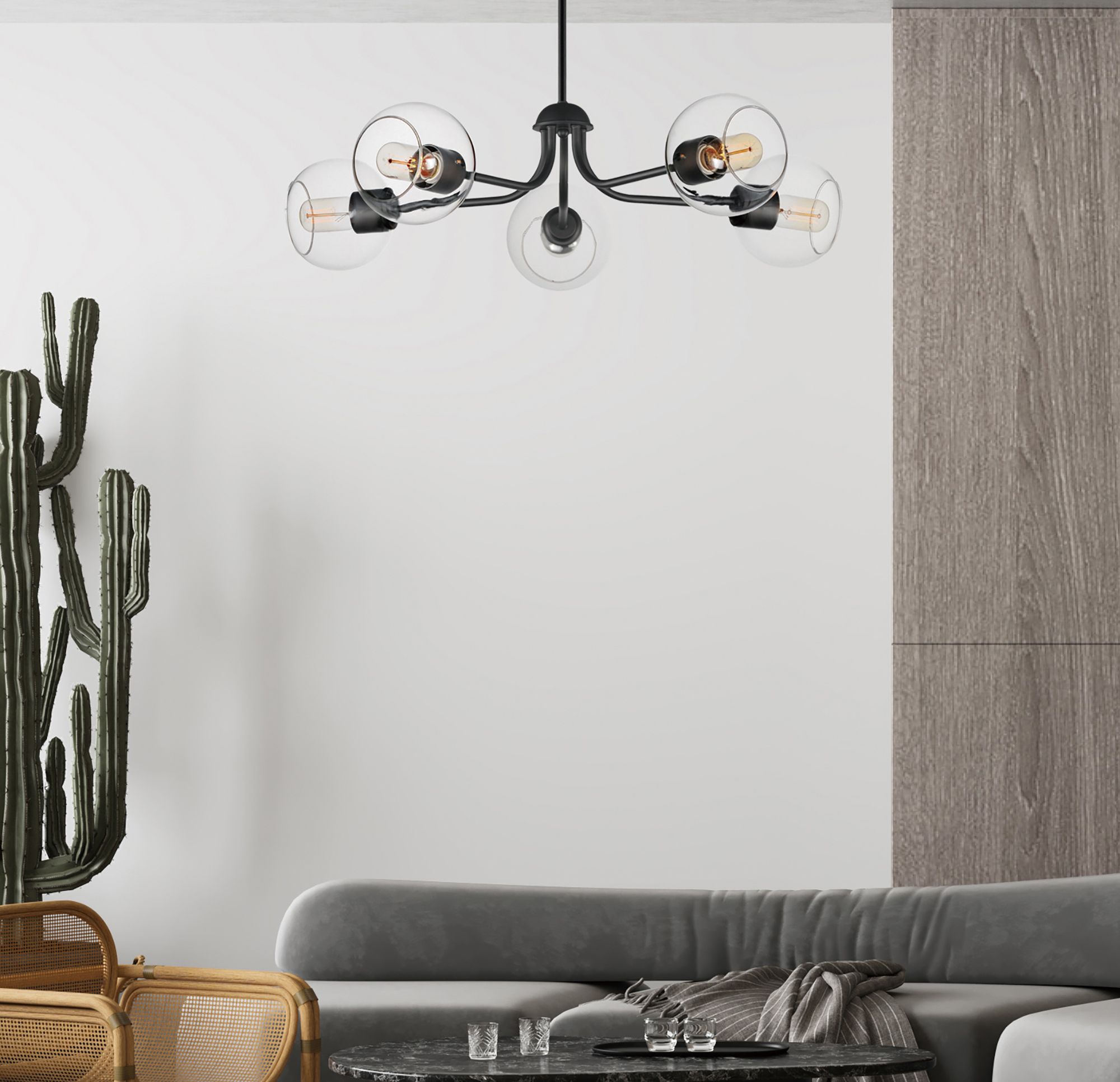 Image 6 Knox 5-Light Globe Chandelier Black more views