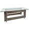 Knox Industrial Glass Top and Wood Rectangular Coffee Table