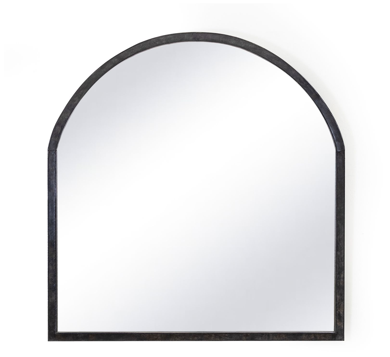 Image 2 Knox Leather Mantle Mirror (Black) more views