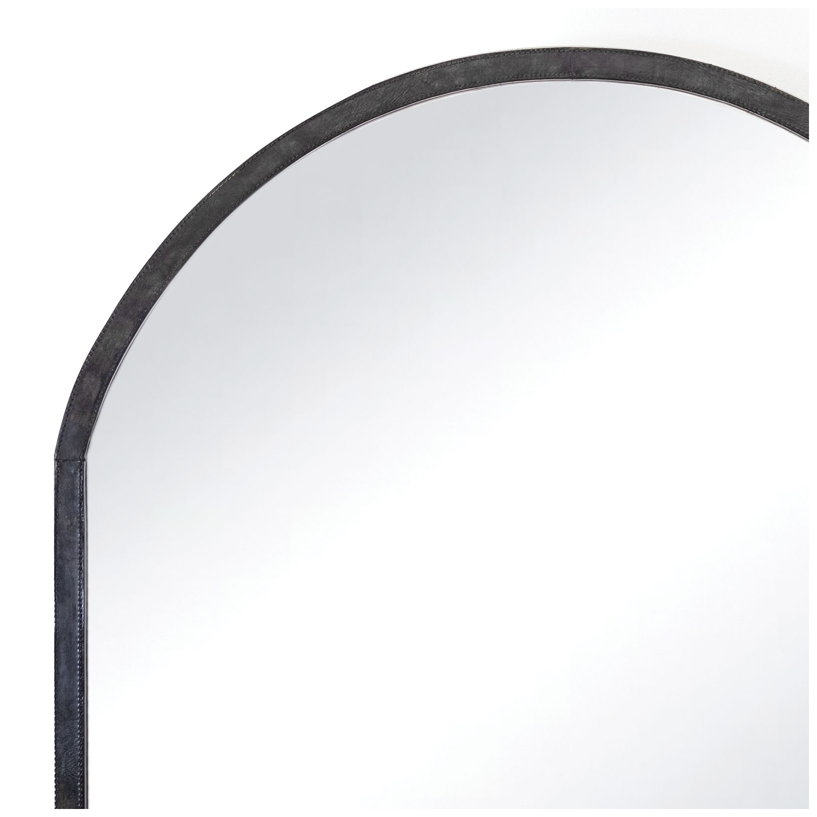 Image 3 Knox Leather Mantle Mirror (Black) more views