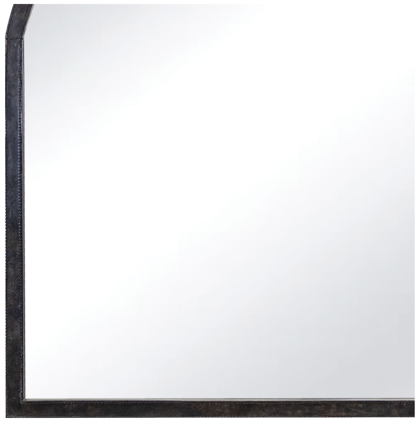 Image 4 Knox Leather Mantle Mirror (Black) more views