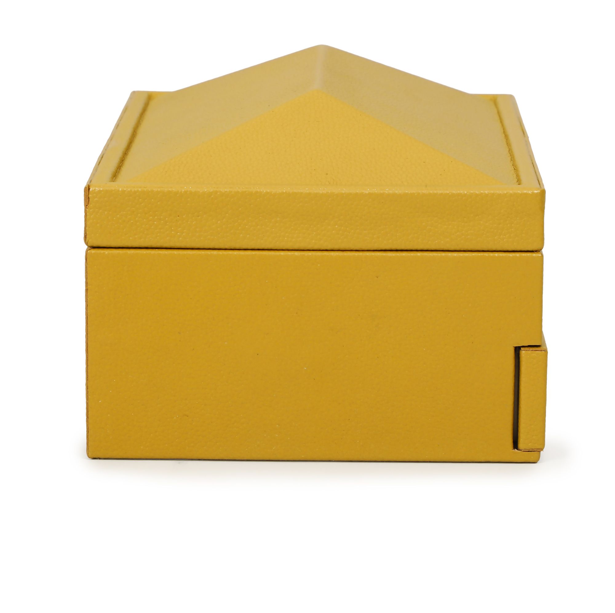 Image 6 Knox Mustard Yellow Vegan Leather Designer Jewelry Box more views