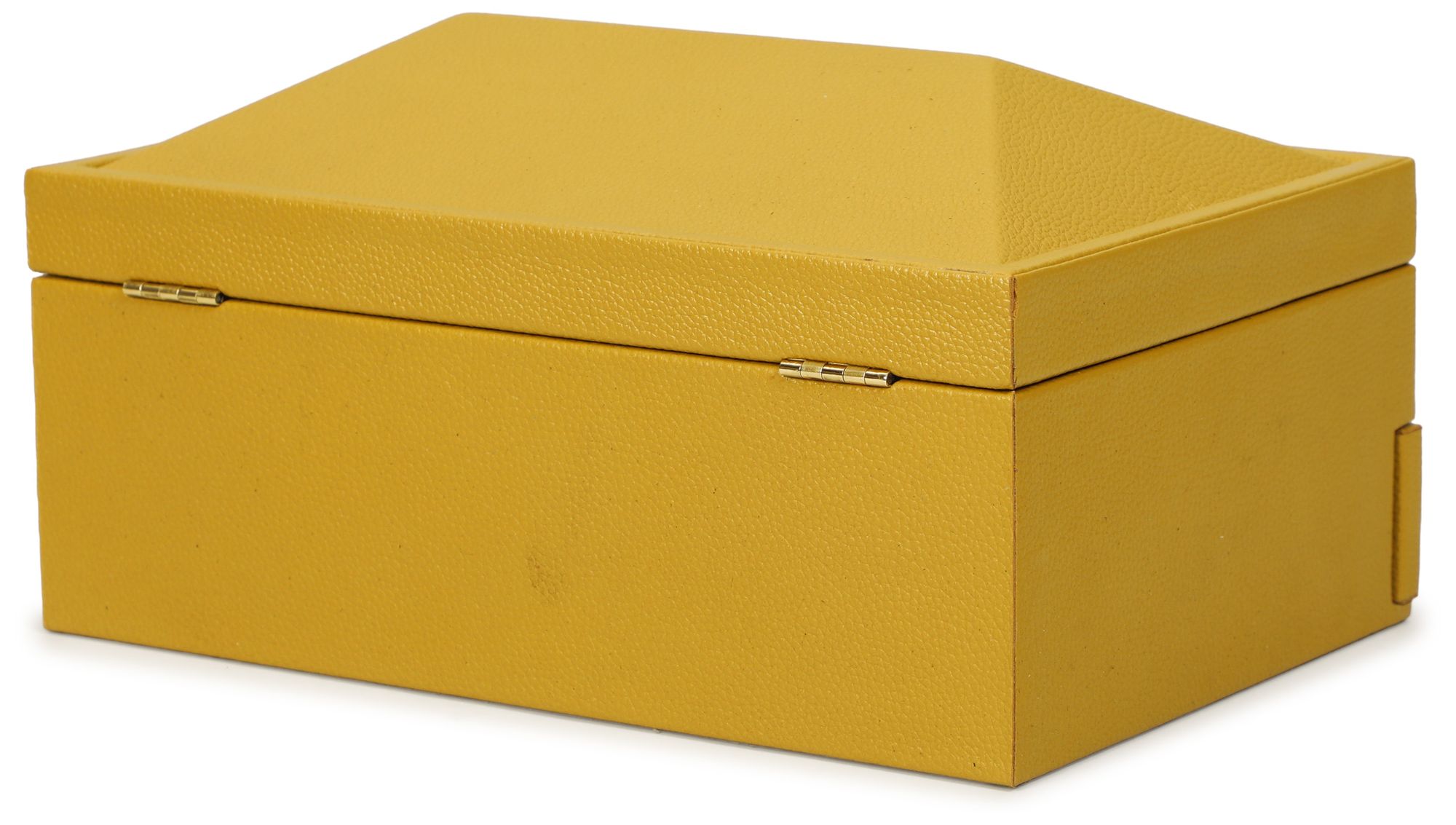 Image 7 Knox Mustard Yellow Vegan Leather Designer Jewelry Box more views