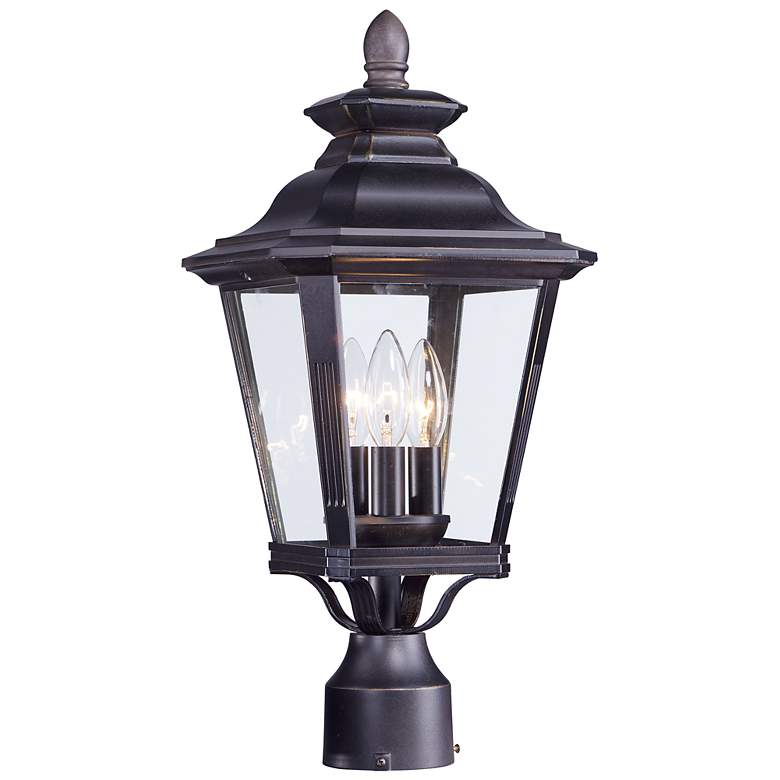 Image 1 Knoxville 19 1/2" High Bronze 3-Light Outdoor Post Light