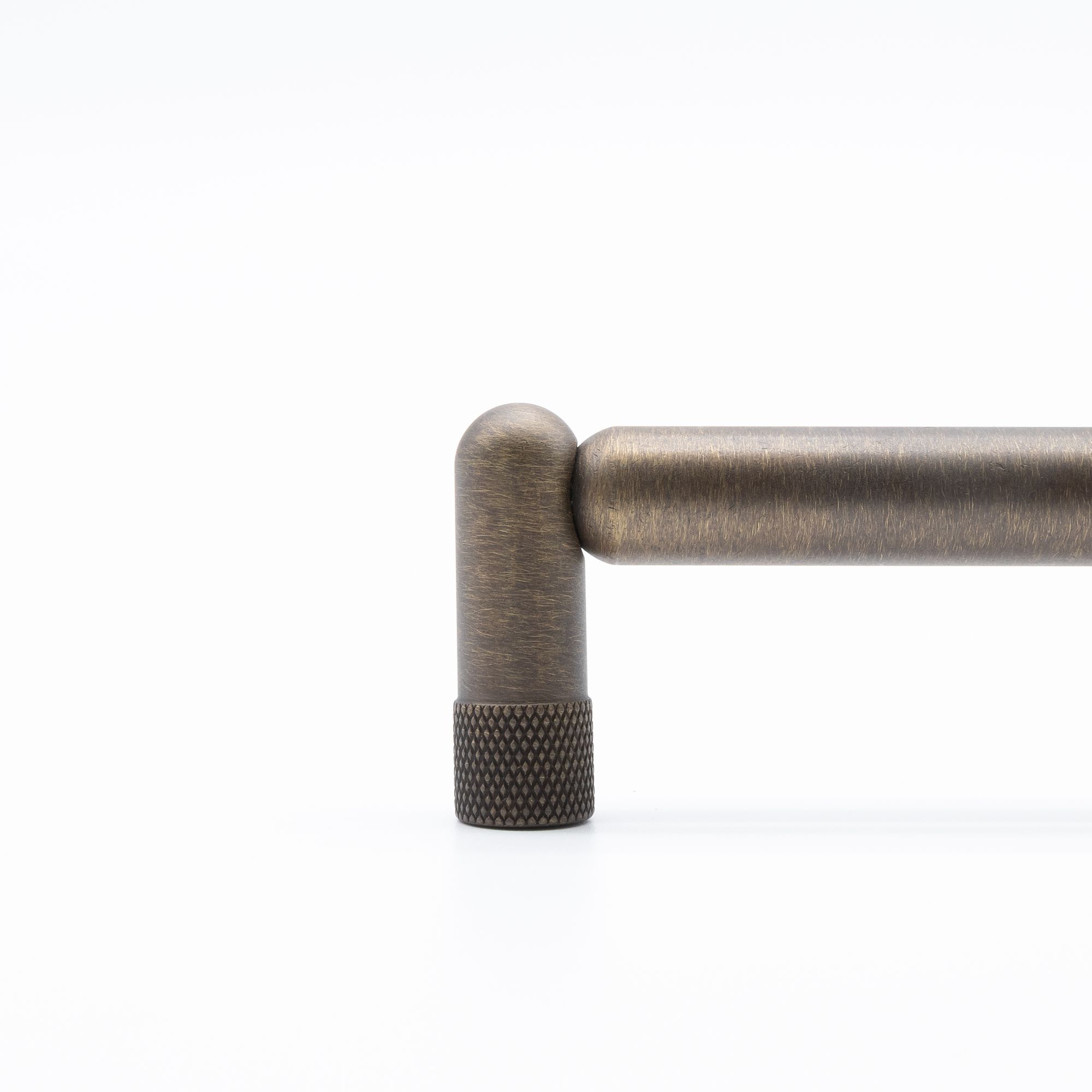 Image 2 Knurled Antique English 4 1/2" Wide Cabinet Pull more views