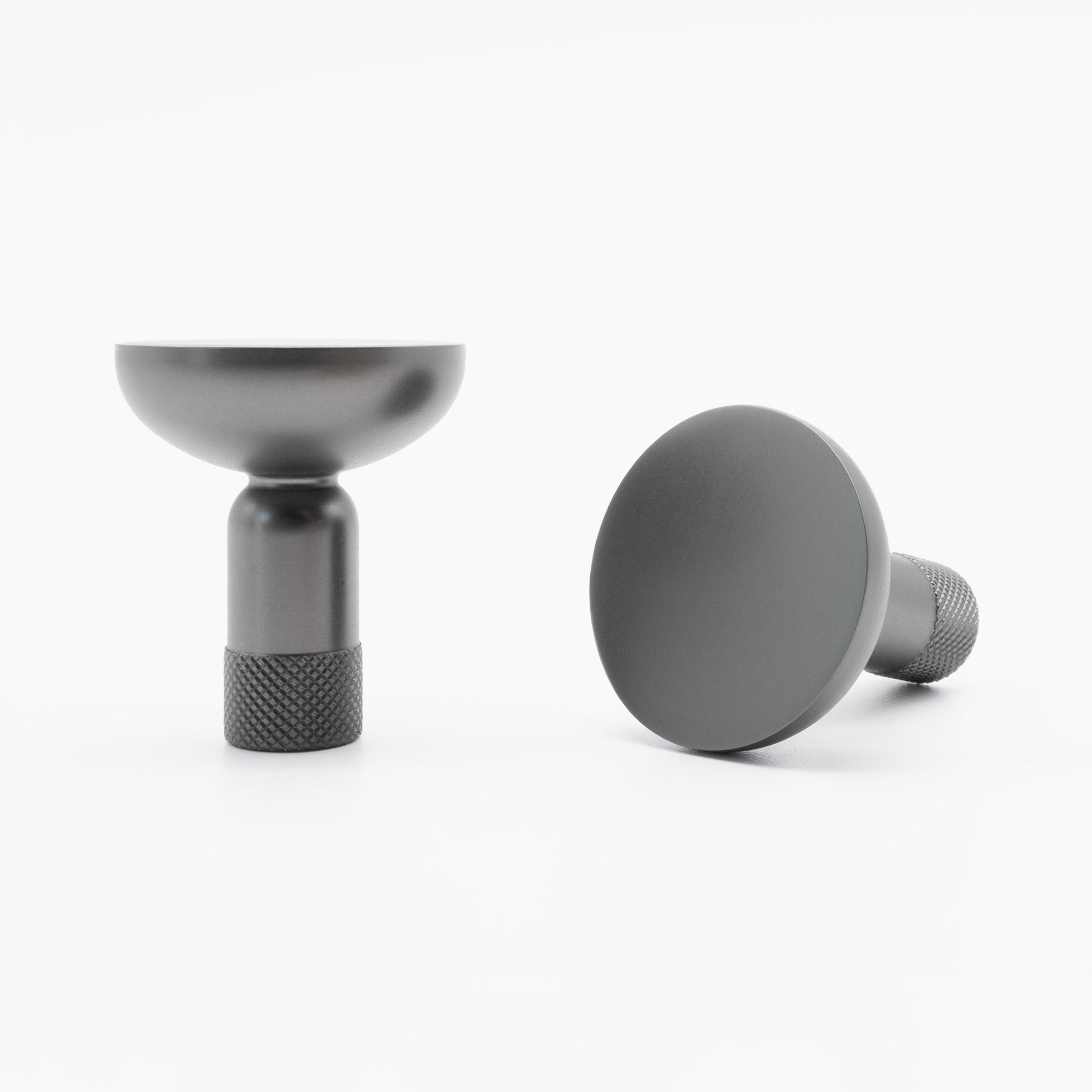 Image 2 Knurled Graphite 1 1/4" Wide Cabinet Knob more views