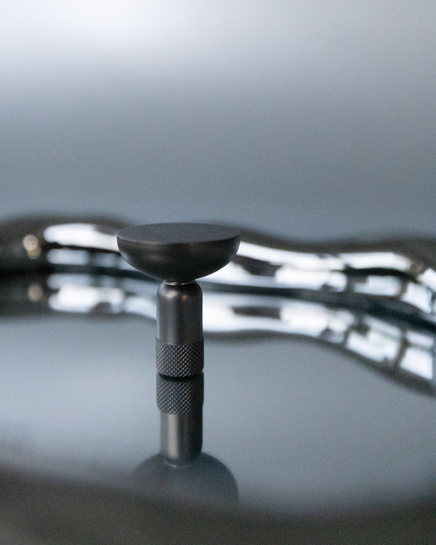 Image 6 Knurled Graphite 1 1/4" Wide Cabinet Knob more views