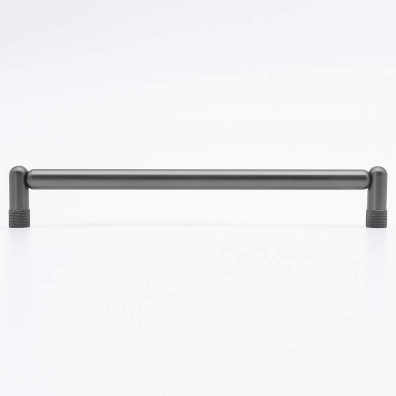 Image 1 Knurled Graphite 8 1/2" Wide Cabinet Pull