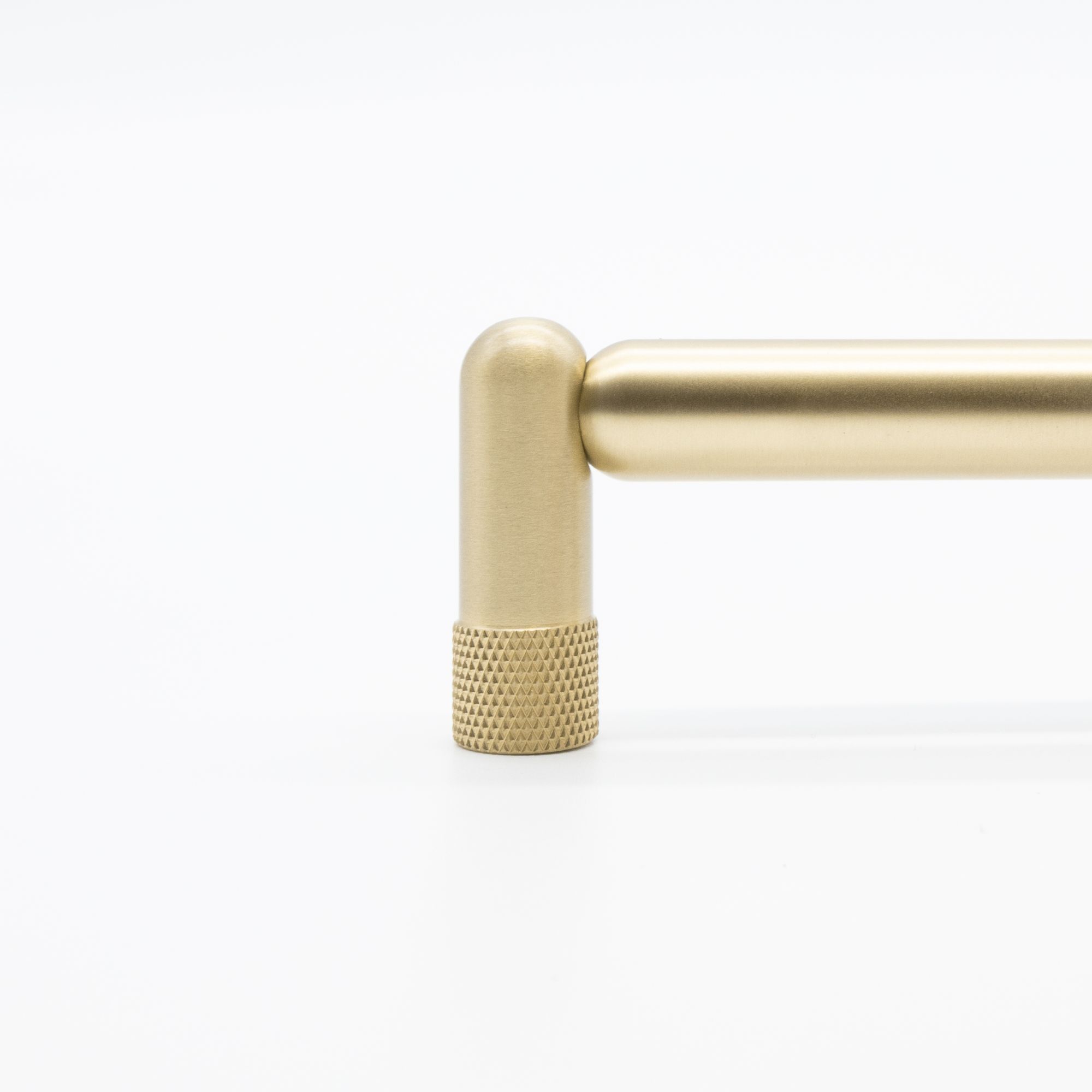 Image 2 Knurled Satin Brass 4 1/2" Wide Cabinet Pull more views