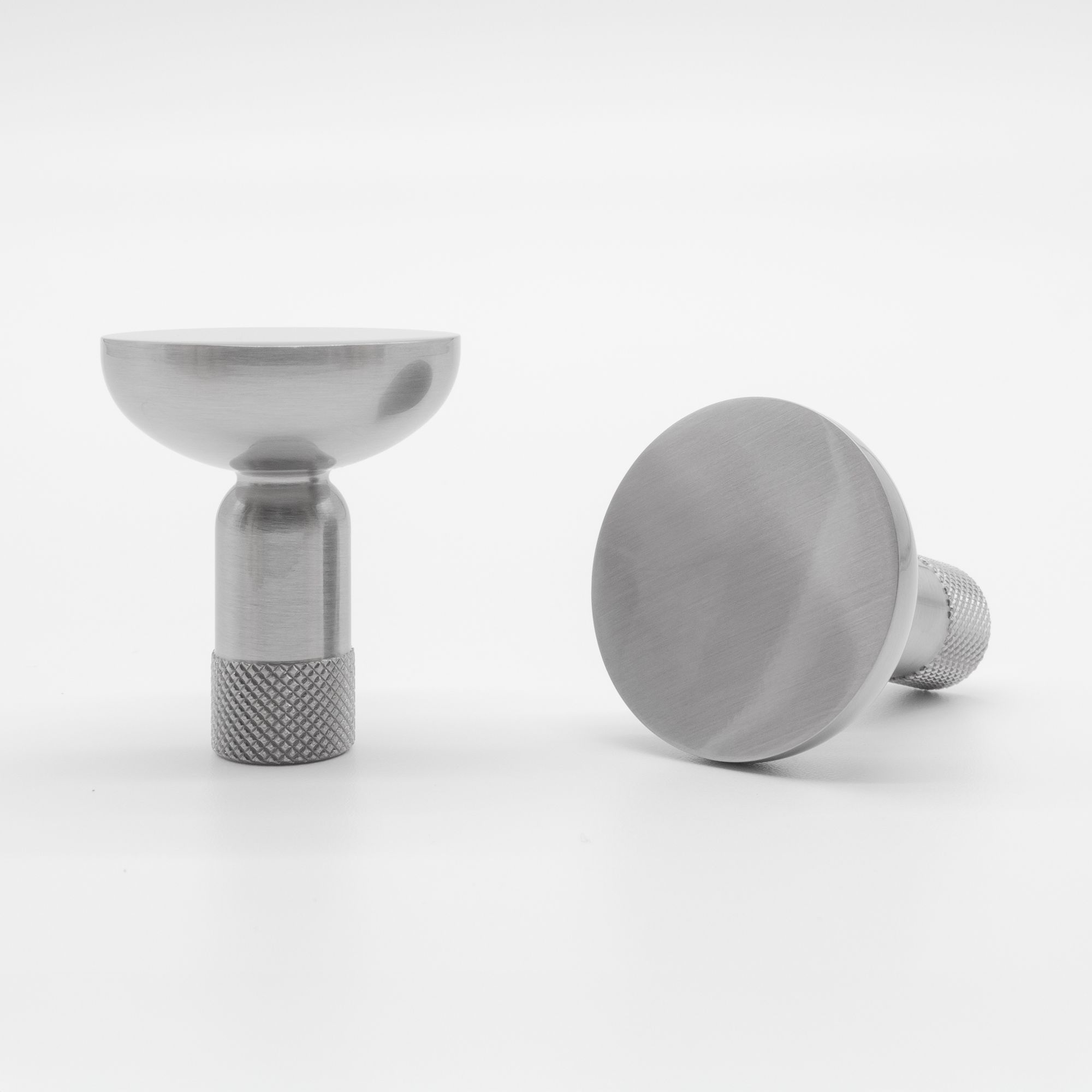 Image 2 Knurled Satin Nickel 1 1/4" Wide Cabinet Knob more views