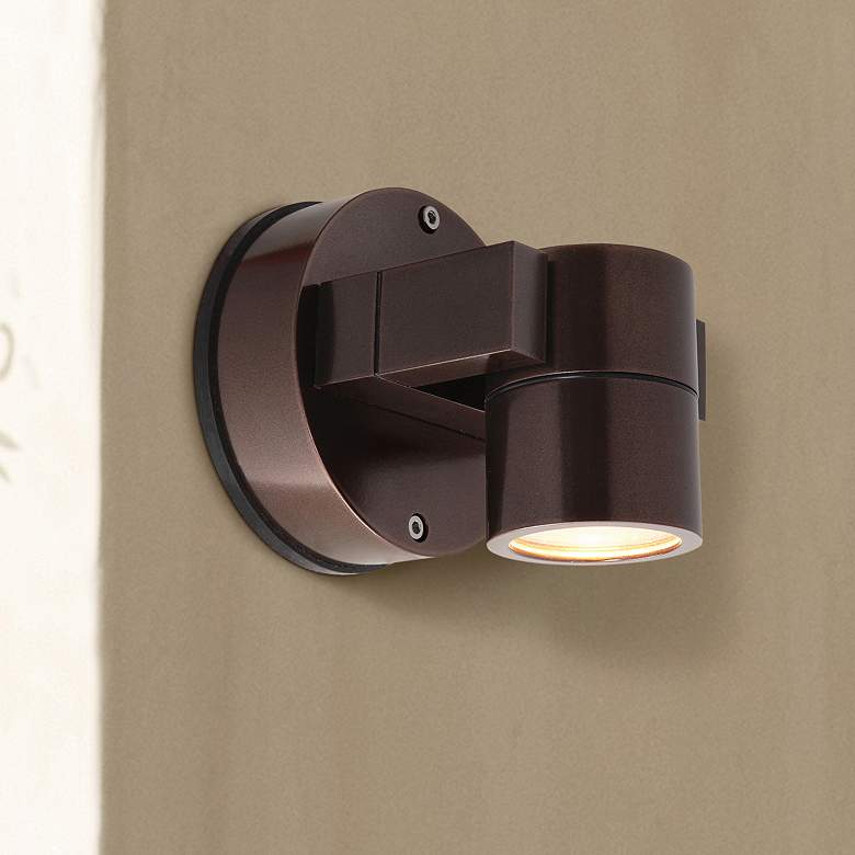 Image 1 KO 4 inch High Bronze Metal LED Outdoor Wall Light Spotlight