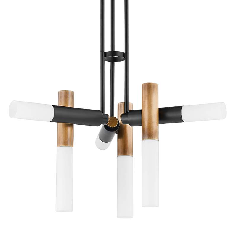 Image 2 Koa 33 1/2" Wide Black and Patina Brass 6-Light Chandelier