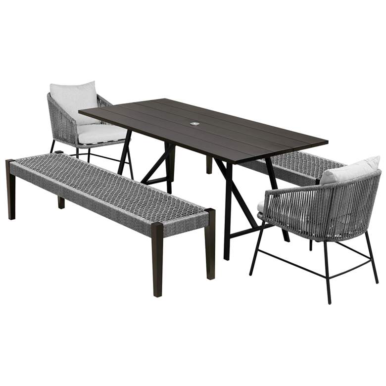 Image 1 Koala Calica and Camino 5 Piece Outdoor Dining Set with Eucalyptus and Rope