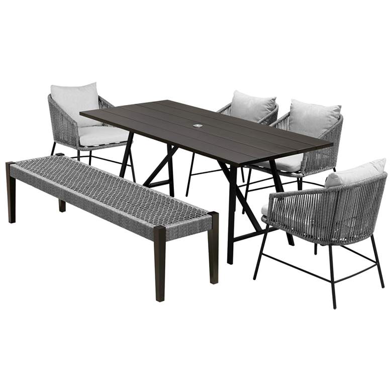Image 1 Koala Calica and Camino 6 Piece Outdoor Dining Set with Eucalyptus and Rope