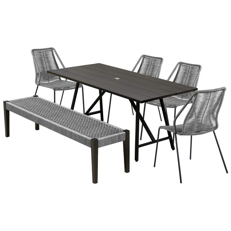 Image 1 Koala Clip and Camino 6 Piece Outdoor Dining Set in Eucalyptus with Rope