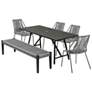 Koala Clip and Camino 6 Piece Outdoor Dining Set in Eucalyptus with Rope