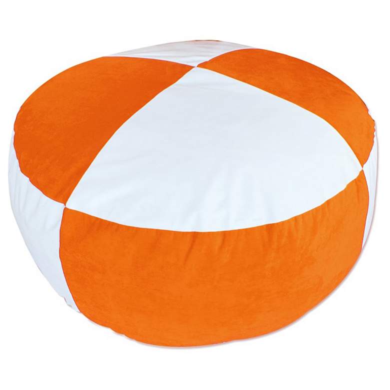 Image 1 Koala Foam Orange and White Bean Bag Chair