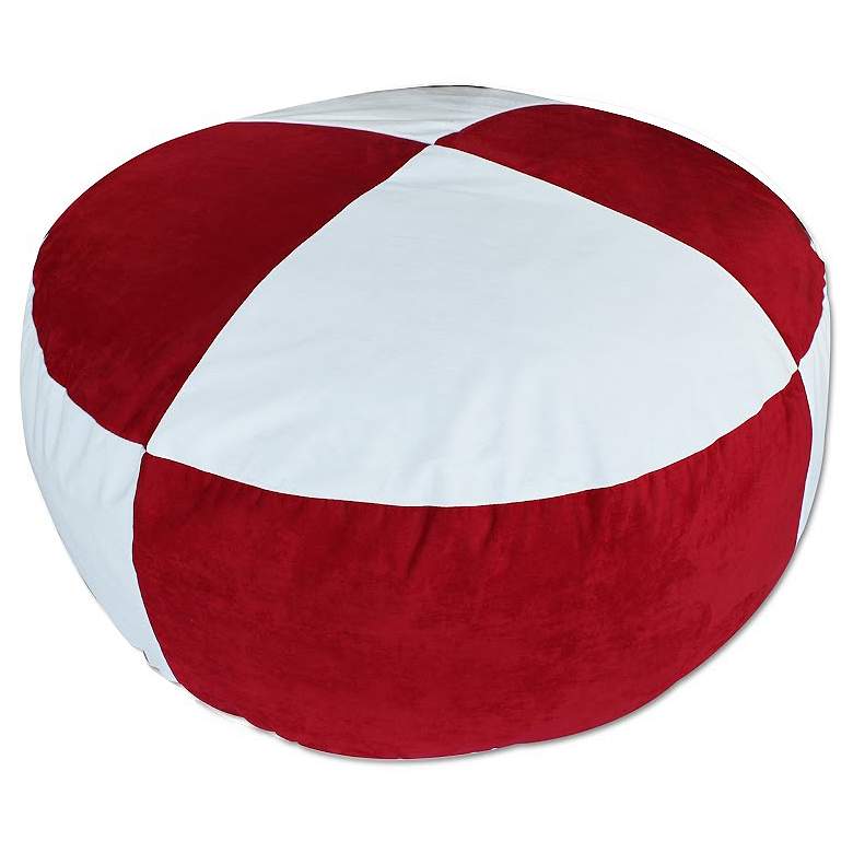 Image 1 Koala Foam Red and White Bean Bag Chair