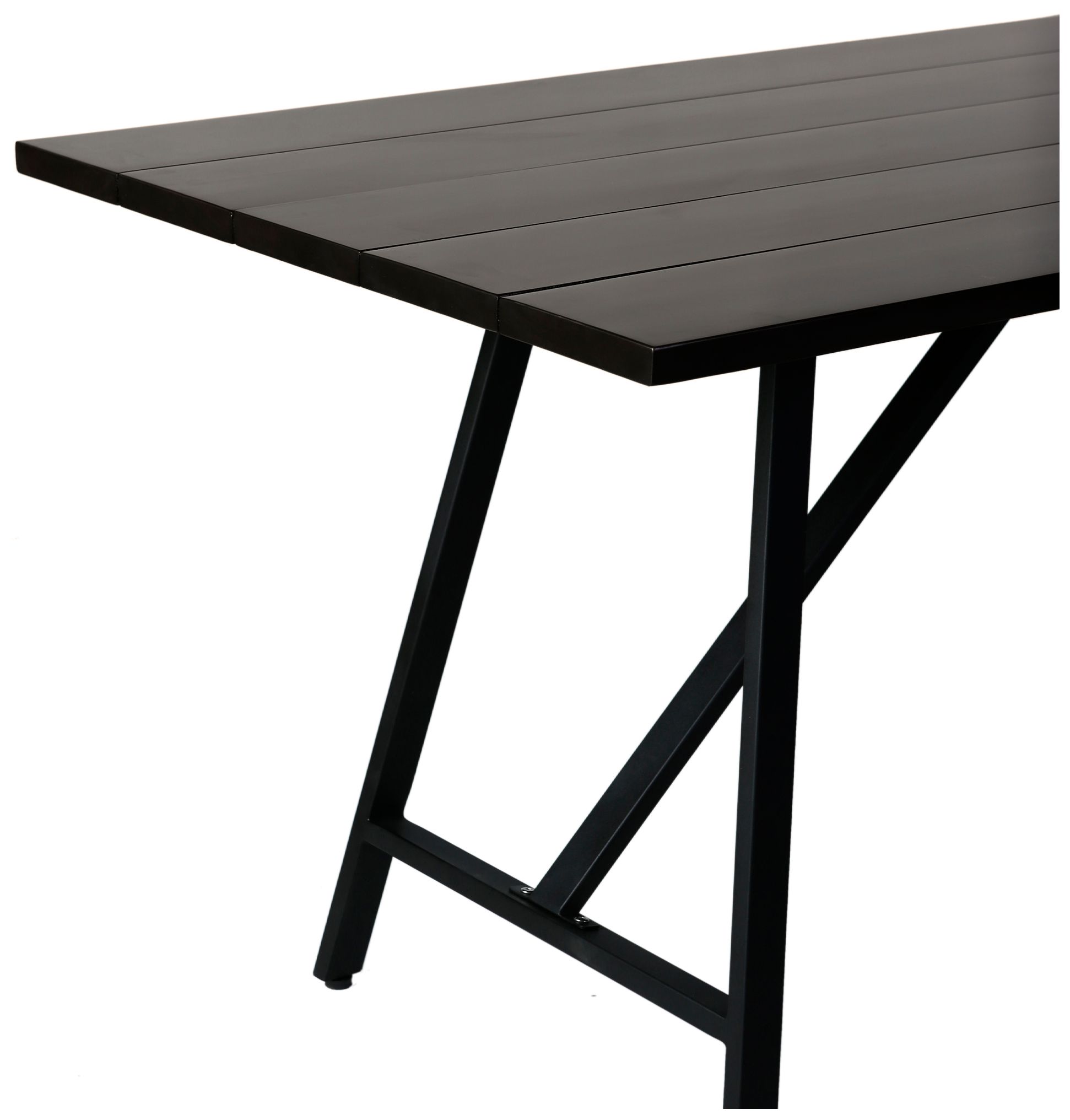 Image 4 Koala Outdoor Patio Dark Eucalyptus Wood and Metal Rectangle Dining Table more views