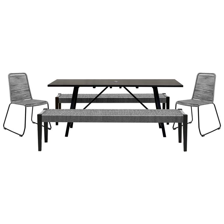 Image 1 Koala Shasta and Camino 5 Piece Outdoor Dining Set in Eucalyptus with Rope