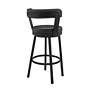 5_Kobe 26 in. Swivel Barstool in Black Finish, Black Faux Leather more views