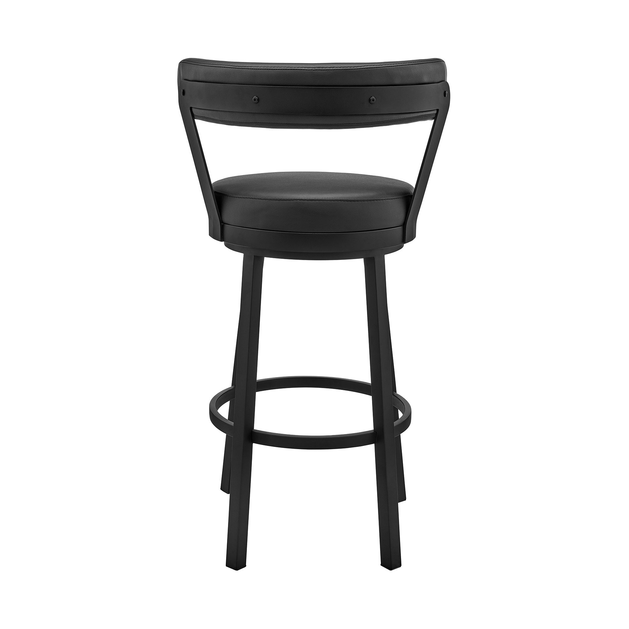 Image 6 Kobe 26 in. Swivel Barstool in Black Finish, Black Faux Leather more views