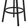 Kobe 26 in. Swivel Barstool in Black Finish, Black Faux Leather