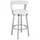 Kobe 26 in. Swivel Barstool in Brushed Stainless Steel, White Faux Leather
