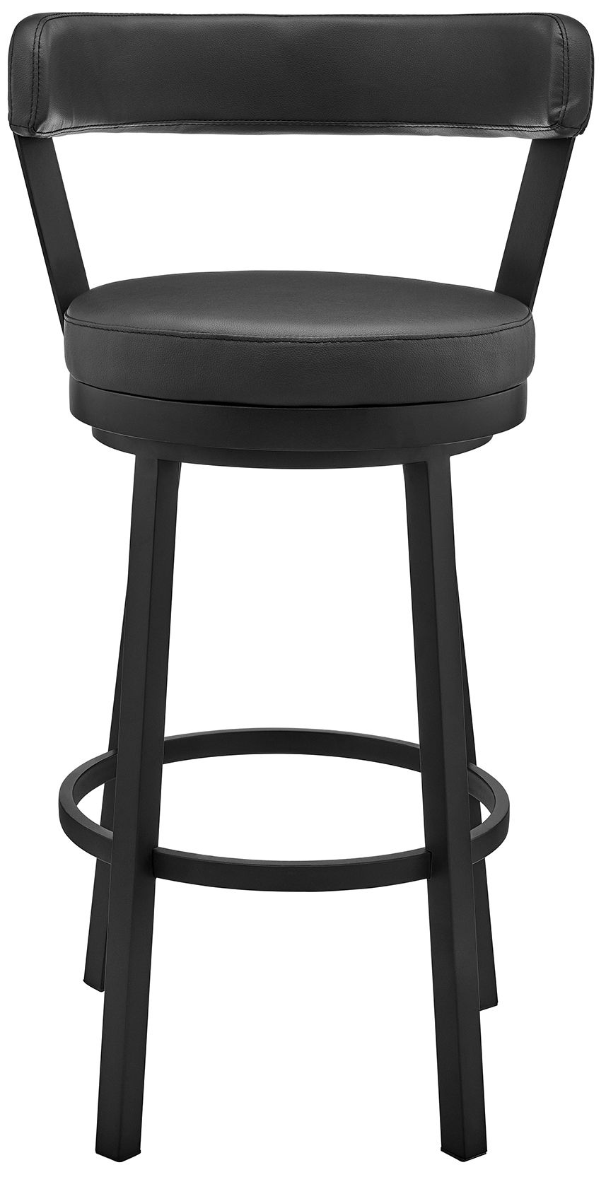 Image 3 Kobe 30 in. Swivel Barstool in Black Finish, Black Faux Leather more views