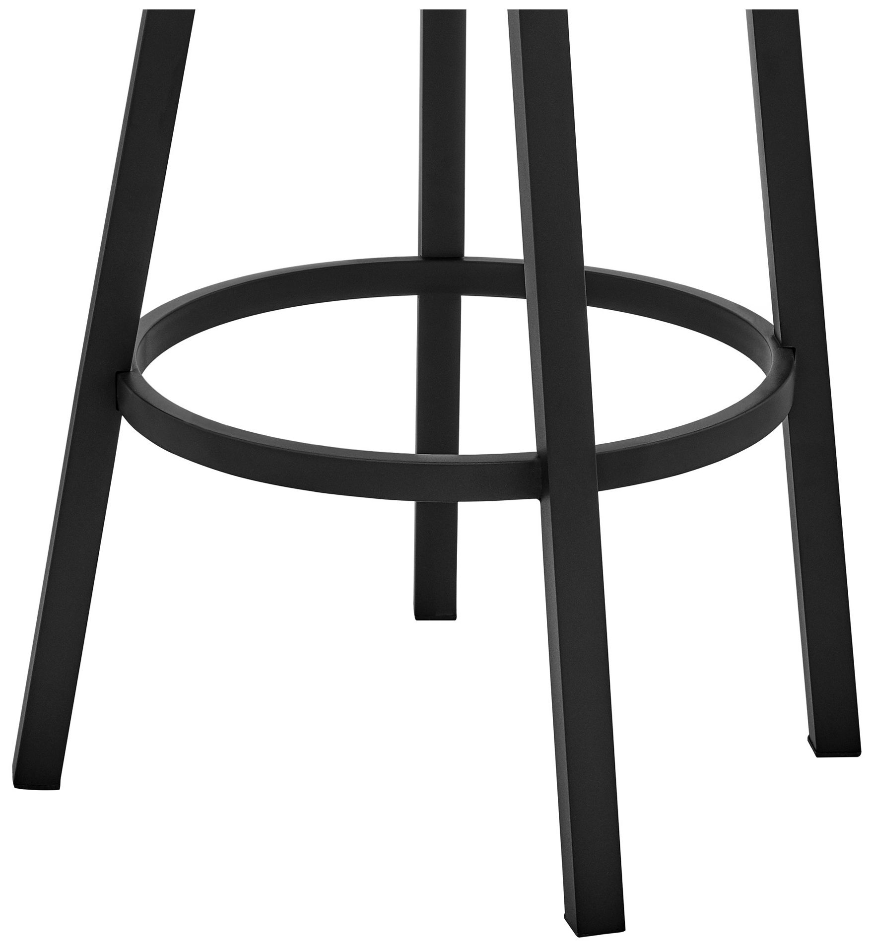 Kobe 30 in. Swivel Barstool in Black Finish, Black Faux Leather