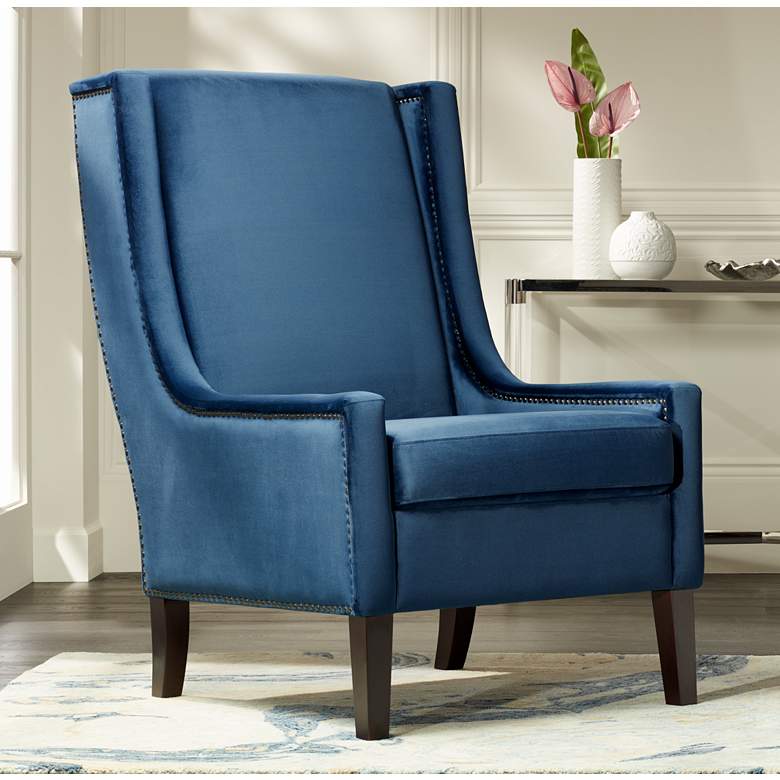 Kobi II Blue Velvet Accent Chair