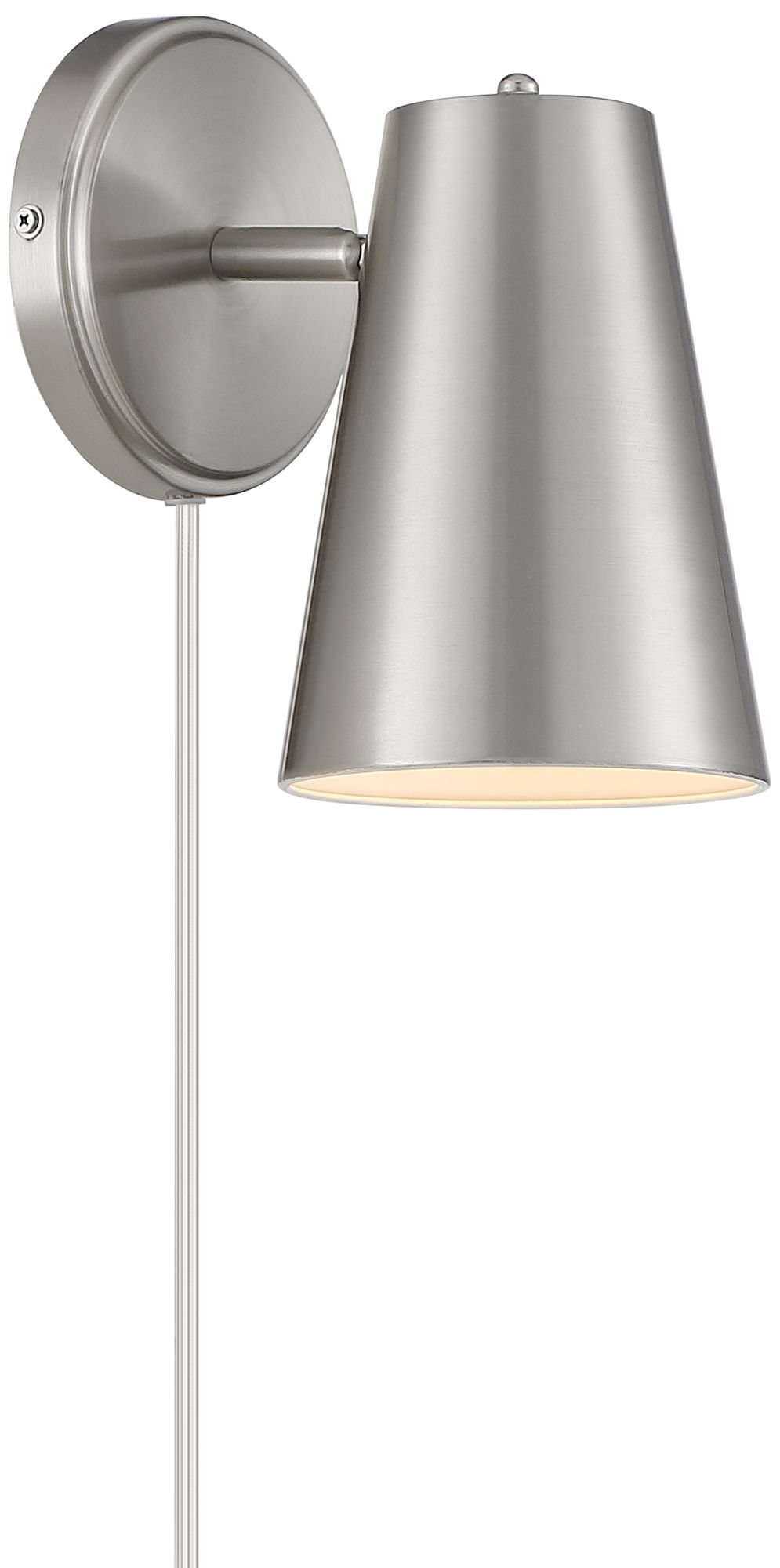 Image 4 Koby Brushed Nickel Adjustable Modern Plug-In Wall Lamps Set of 2 more views