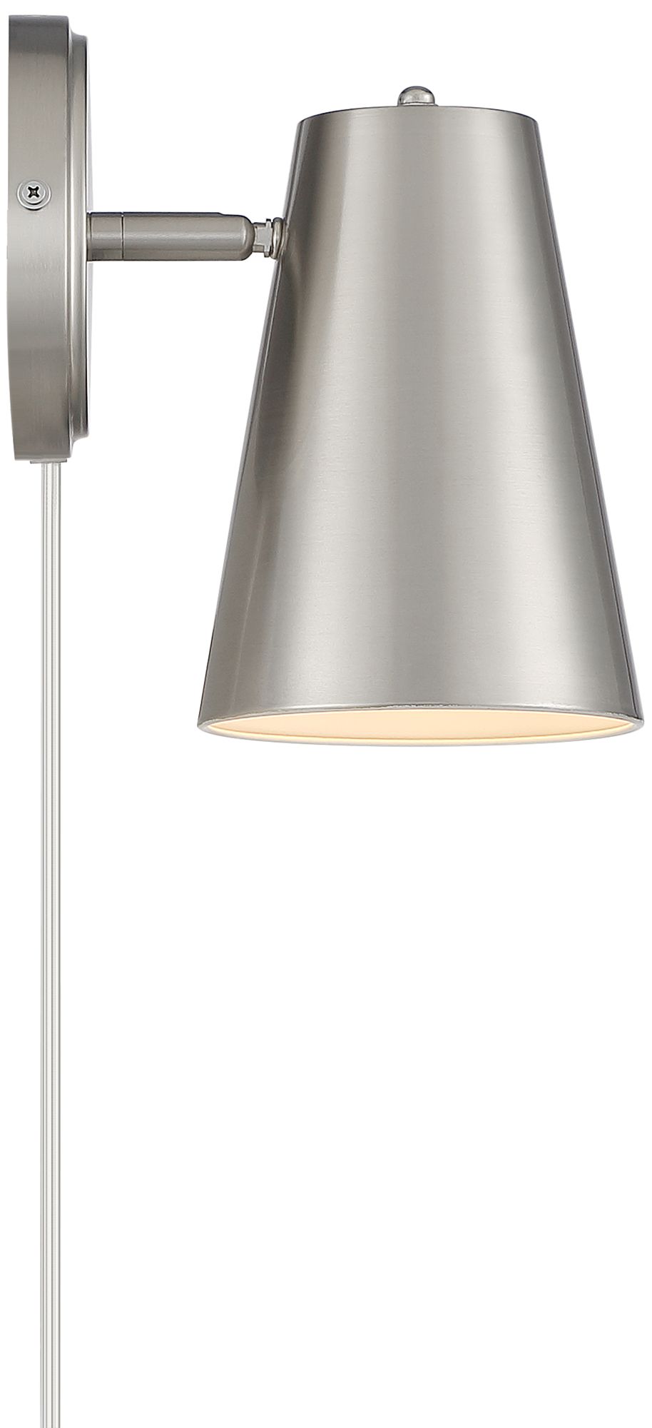 Image 5 Koby Brushed Nickel Adjustable Modern Plug-In Wall Lamps Set of 2 more views