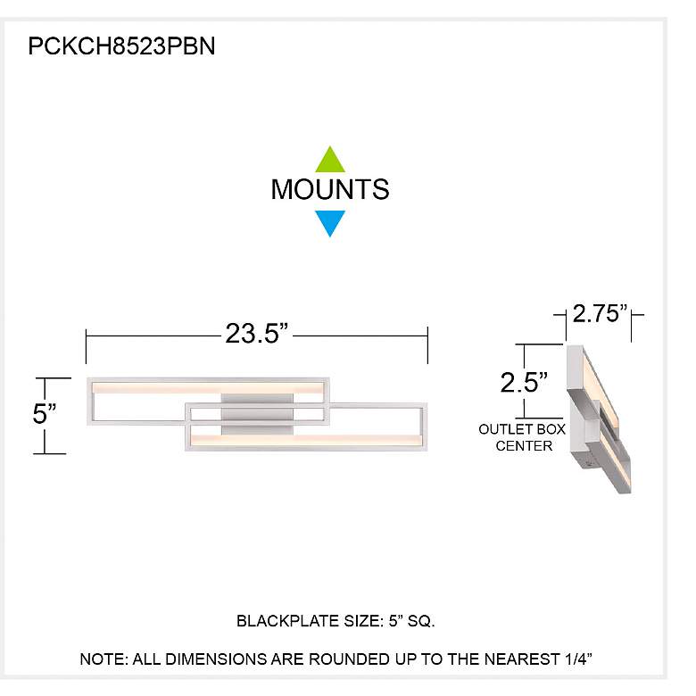 Image 7 Kocha Integrated LED Painted Brushed Nickel Bath Light with CCT Switch more views
