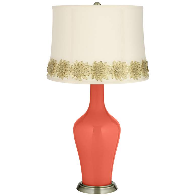 Image 1 Koi Anya Table Lamp with Flower Applique Trim
