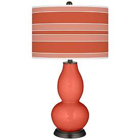 Image1 of Koi Bold Stripe Double Gourd Table Lamp by Color Plus