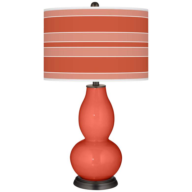 Image 1 Koi Bold Stripe Double Gourd Table Lamp by Color Plus