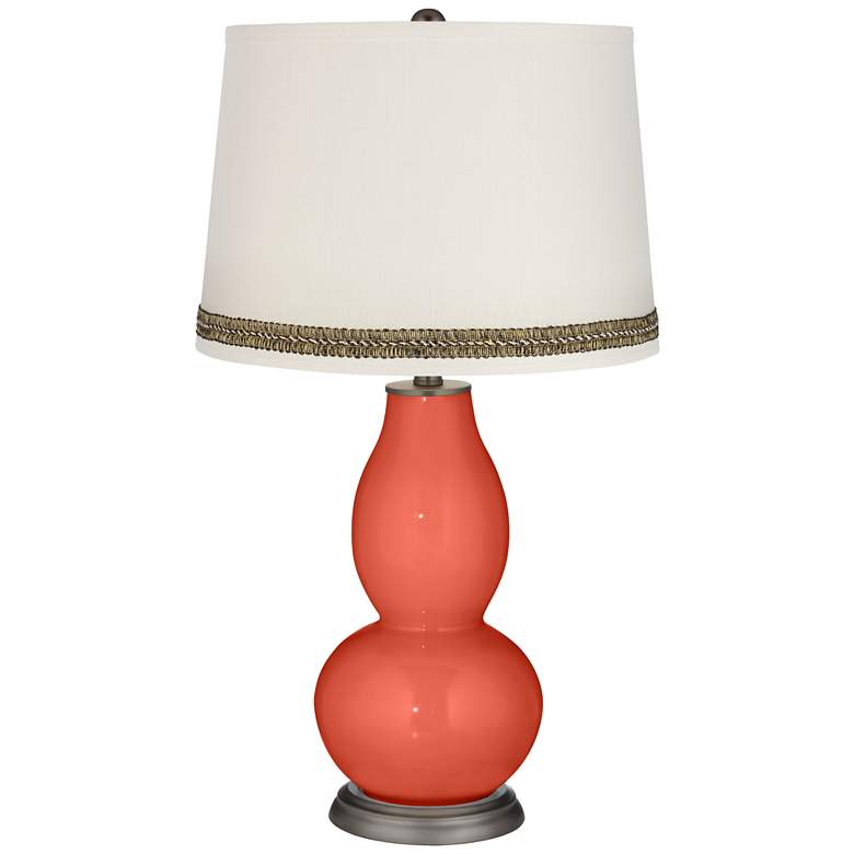 Image 1 Koi Double Gourd Table Lamp with Wave Braid Trim